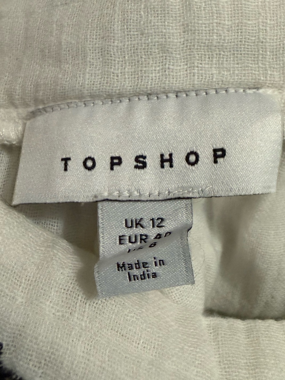 White Embroidered Peasant Dress with Black Floral Motif - Picture 3 of 4